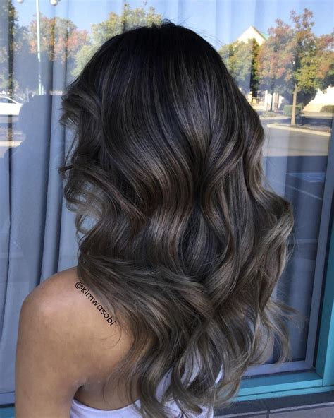 ash highlights in dark brown hair|ash brown ombre hair color.